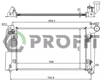 PR 1835A4 PROFIT Радиатор, охлаждение двигателя PR 1835A4 PROFIT Радиатор, охлаждение двигателя